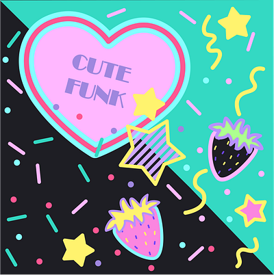 CUTE FUNK 80s branding design funk graphic design illustration logo vector