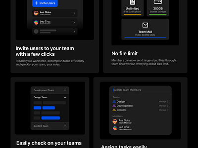 Website Features - Cards app cards clean component dark mode dashboard design design system features figma landing page light mode minimalist modal platform ui ui design ui kit web widget