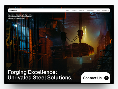 Synergy - Steel Manufacturing Company Website branding company design graphic design industrial landing page manufacturing steel ui web design website