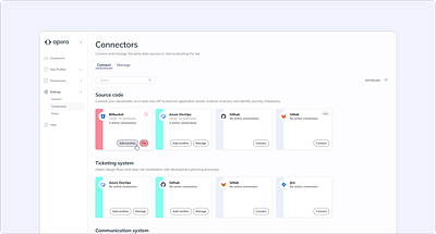Integrations Page appsec connect integrations productdesign ptototype ui ux uxui
