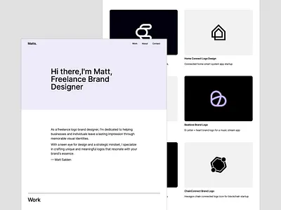 Matts - Portfolio Template for Carrd agency branding carrd design design portfolio designer freelancer home page landing landing page minimal modern portfolio studio template ui ui design webdesign website