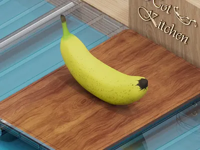 Hot Kitchen 3d abstract animation art banana c4d conveyor design fruit funny hot illustration isometric kitchen kiwi knife loop looping motion design strawberry
