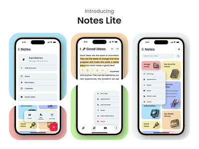 Notes Lite | Notes Mobile App animation app figma graphic design motion graphics notes notes mobile app ui ux