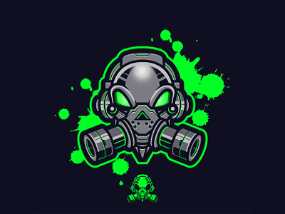 Gasmask Skull Mascot Logo adobe illustrator graphic design logo mascot logo