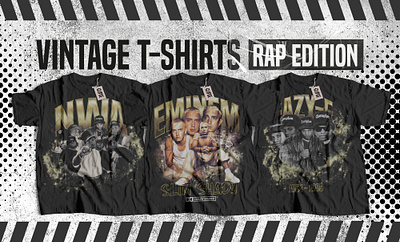 Vintage Bootleg Tshirt Designs ( RAP EDITION) eazy e eminem nwa rap rappers