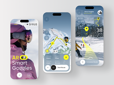 Sirius – AR Ski Goggles App 3d app ar augmented reality augmentedreality automation b2b crm design ios iot mixed reality mobile mr saas smart software uxdesign virtual reality vr