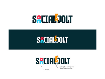 Social Jolt Wordmark app bolt branding concept design iconic idea letter lettering logo logotype minimal modern monogram shape social startup symbol typography wordmark