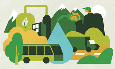 Ethic Magazine Biogas biogas character design digital art digital illustration editorial energy freelance illustrator illustration illustrator renowable social sustainability sustainable transport