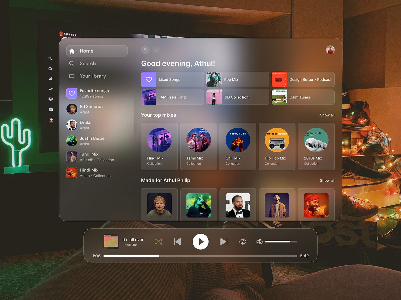 Spotify Vision OS Concept by Athul Philip on Dribbble