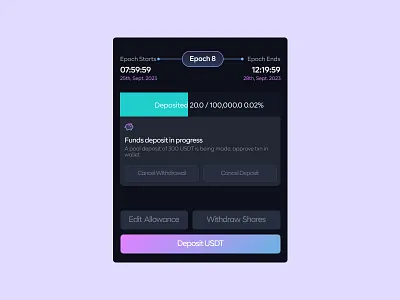 Crypto Vault Epoch Indicator blockchain crypto swap trade ui