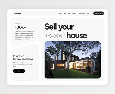 Orbirental - real estate website book booking branding design graphic design home house house rental interface main page product design product page real estate rental rental house ui ui ux design ux