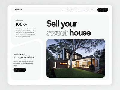 Orbirental - real estate website book booking branding design graphic design home house house rental interface main page product design product page real estate rental rental house ui ui ux design ux