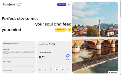 Sarajevo Landing Page - Framer dailyui design framer graphic design illustration landing page nocode sarajevo sarajevo website ui uiux user intefrace ux website