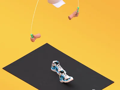 Isomania | FootWork 3d after effects animation cardio cinema4d design exercise fitness foot footwork jump jumprope loop motion design motivation rope skipping sport work workout