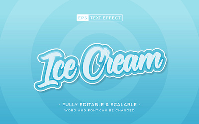 Ice cream Fully Editable Text Effect Style sign