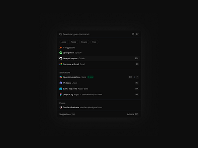 Command Bar UI(Dark)