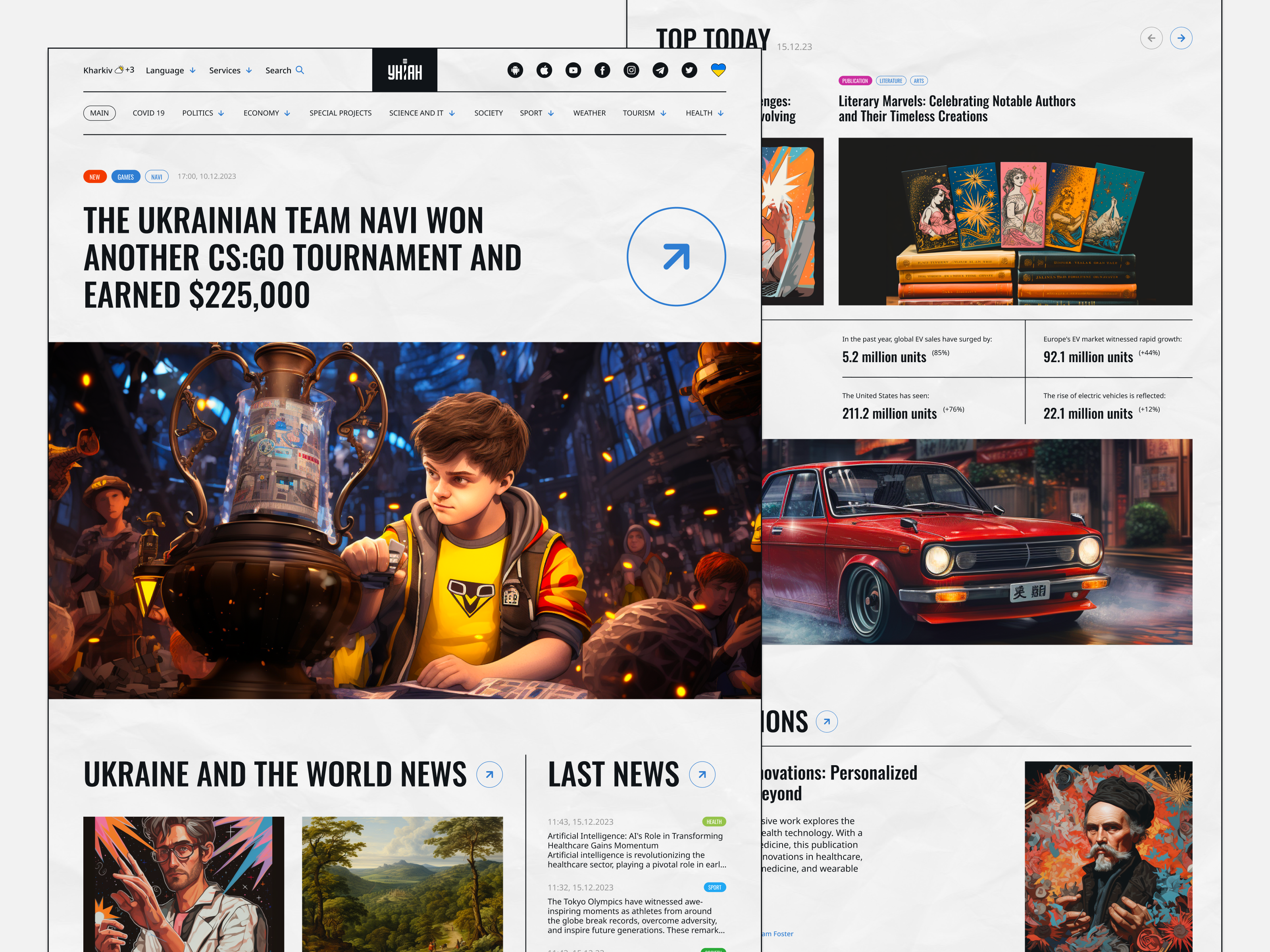 🗞 News Site design hero news redesign ui web design