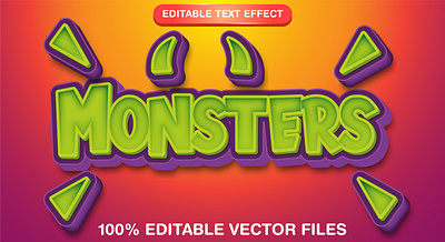 Monsters 3d text style effect 3d 3d text effect alien text branding creative design design editable text effect graphic design illustration monster background monster text monsters vector vector text vector text mockup