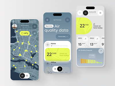 Airly – Air Quality Monitoring App air air quality app b2b crm design healthy ios iot map mobile monitor monitoring product design quality saas smart software ui uxdesign