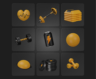 Fitness 3D Icon 3d 3d icons barbell blender crossfit dumbbell energy dring fitness fitness equipment gym gym 3d icon gym icons gym illustration gym tools icon icons illustration weight plates workout workout 3d illustration