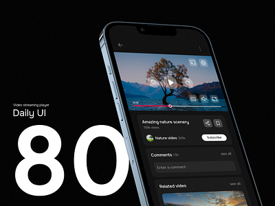 Daily UI #80 - Video streaming player app app design dailyui design interface ios iphone mobile mobile app online video streaming player simple streaming streaming app ui uiux ux video video app video player