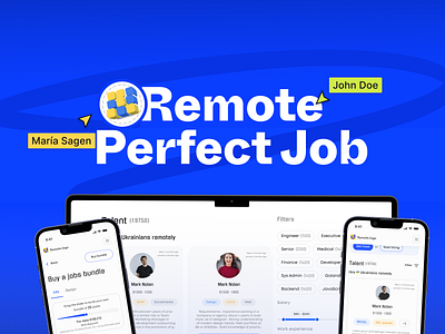 Remote Job : UI/UX for recruiting platform 2d animation branding clean color design interface job landing page mobile motion motion graphics profile search ui ux web work