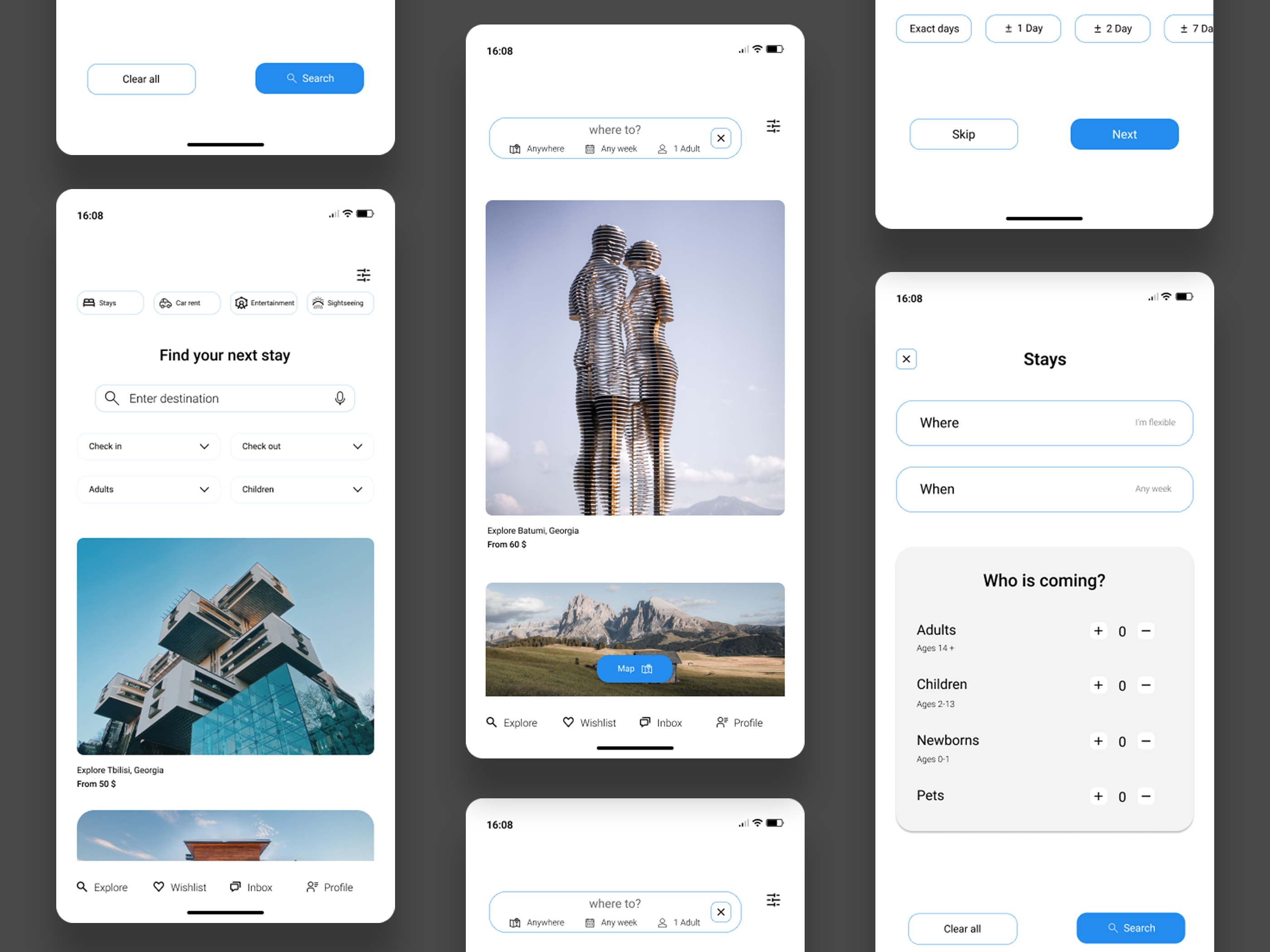 Find your perfect stay app app design application ui branding design figma figma design graphic design illustration logo ui web