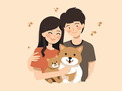Love Nest - A Couple's Cozy Haven with Adorable Companions adorable companions companionship couple with pets couples life cozy home heartwarming moments home illustration love nest pet friendly pet love relationship goals