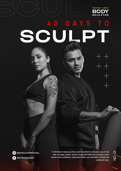 40 Days to Sculpt | Gym Brochure brand brand identity branding brochure design flyer graphic design logo typography ui