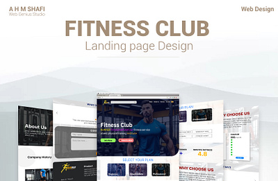 Fitness Club Website landing Page branding design graphic design landing page ui web design website design