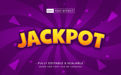 Jackpot 3d editable text effect. Roulette game modern