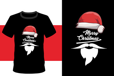 Christmas t-shirt design. Merry Christmas Vector text. Creative red