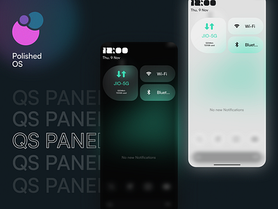 Quick Settings Panel - Polished OS graphic design ui