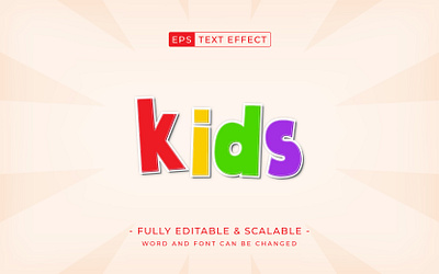 Kids Editable text effect - playful Cartoon alphabet