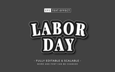 Labor day 3d text, Editable text effect modern