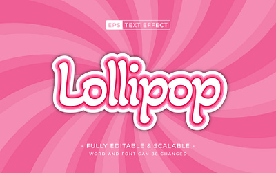 Lollipop editable text effect -candy sugar type