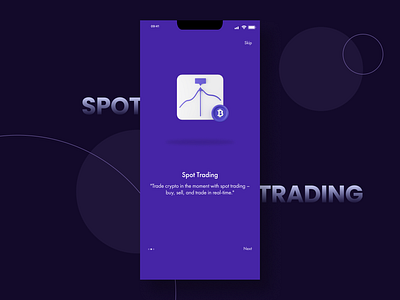Spot Trading - Onboarding Screen 3d 3d art 3d elements 3d icon 3d illustration android bitcoin blender branding cryptocurrency design graphic design illustration ios minimal onboarding trading ui walkthrough