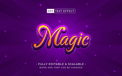 Magic editable text effect - purple theme design