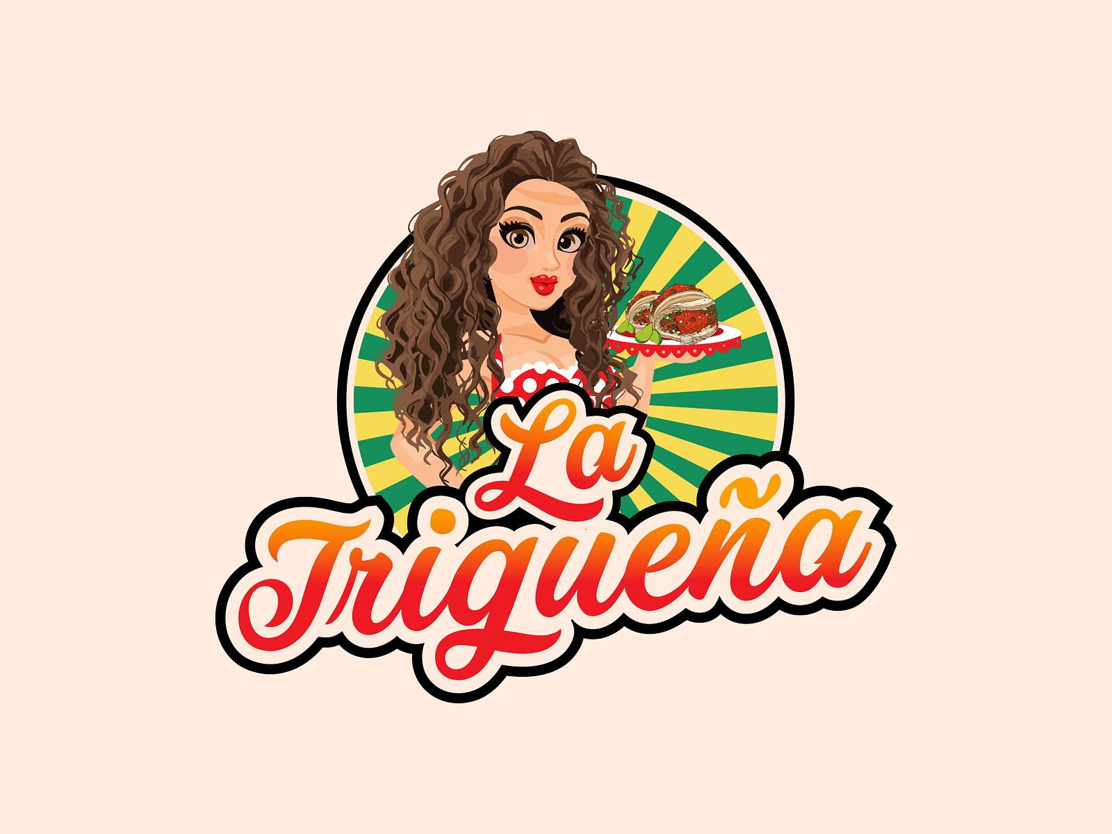 La Trigueña vintage retro mascot modern restaurant logo design. by ...