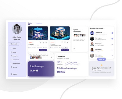 Dashboard | Real-estate Website colotheory concept dashboard figma landing page prototype realestate typography ui webpage website