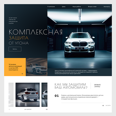 Individual car protection company corporate landing page web design