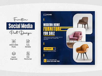 Furniture Social Media Post, Banner Design animation app banner ads banner design branding design graphic design illustration logo poster poster design social media post ui vector