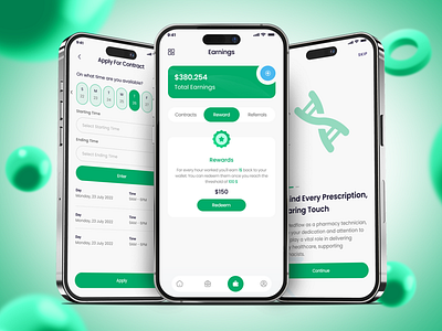 Pharmacist App UI Design app design app ui contract design ios app design onboarding ui pharmacist app rewards screen ui ui design ux design
