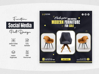 Furniture Social Media Post, Banner Design 3d animation app banner banner ads banner design branding design graphic design illustration logo motion graphics post design poster social media post ui vector