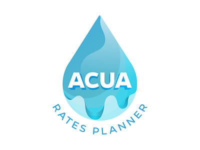 Aqua Rates Planner Logo brand branding drip financial planner logo product logo rates utility water water drop water utility