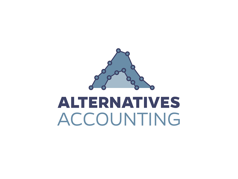 Alternatives Accounting Logo alternative assets app logo brand branding charts financial logo product logo typography