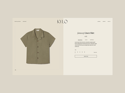 KYLO Product Page Issue 14 beige children clothes ecommerce fashion layout minimal online store product page shopify ui ux uxui web webdesign