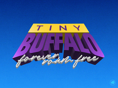 90s action 3d 90s aggressive branding design logo tiny buffalo vector