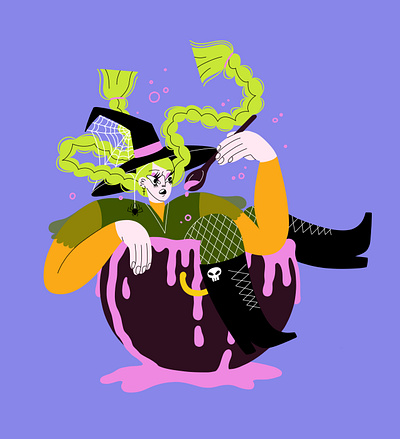 little witch design graphic design illustration