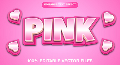 Pink 3d text style effect 3d 3d love icons 3d text effect design editable text eps vector files graphic design illustration love love icons pink editable text pink text pink text with love icons pinky pinky text effect vector vector text vector text mockup